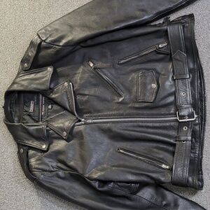 Vintage Wilsons Leather Motorcycle Biker Jacket Size XL in Black - Perfecto